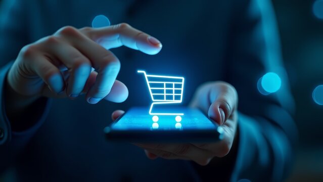 Online Shopping With Mobile Phone Concept