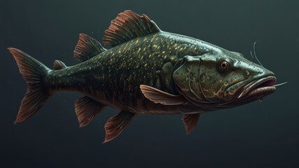 Naklejka premium Detailed illustration of a large fish