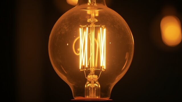Glowing Filament In Vintage Style Bulb - Powered by Adobe