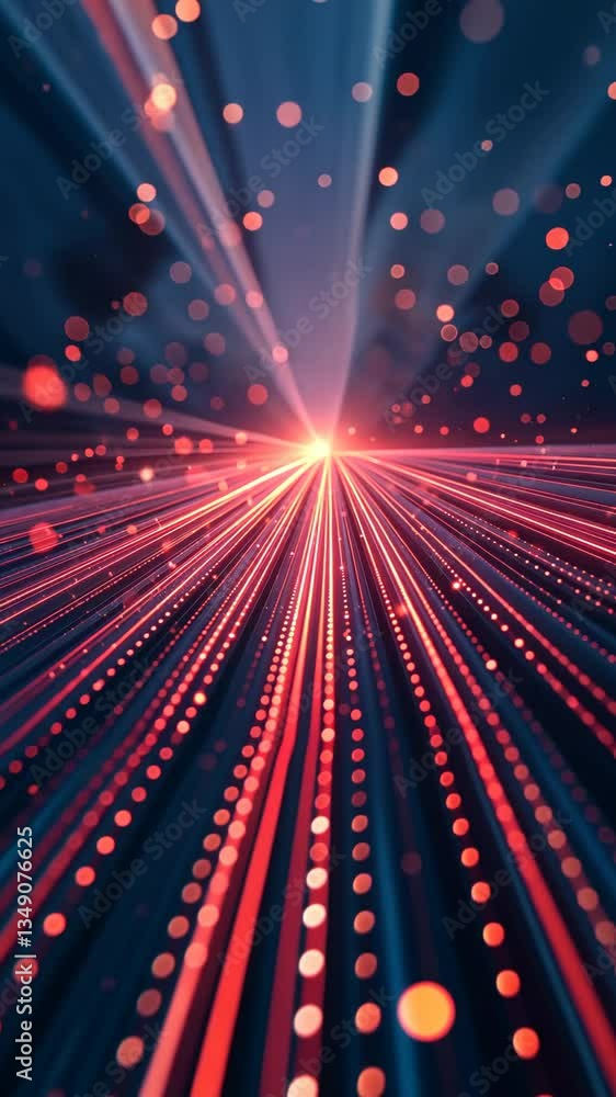 Aufkleber A colorful light is shining through a blurry image. The light is in the center of the image and is surrounded by a series of red and blue dots. The dots are scattered throughout the image