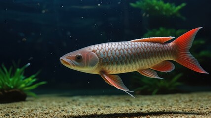 Fototapeta premium Ornamental fish swimming in aquarium