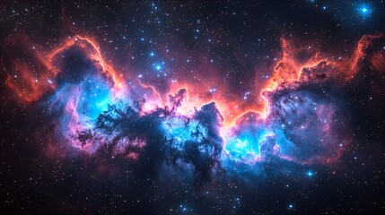 Colorful Nebula in Deep Space