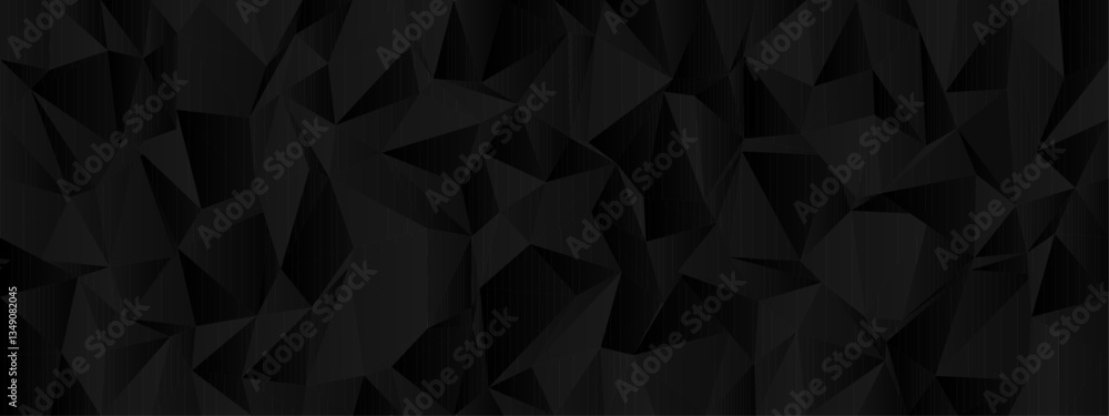 Poster abstract geometric black low poly background for modern design and digital art projects.