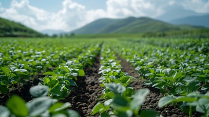 Chinese bean farm where high tech irrigation and AI driven monitoring systems boost the yield of fully ripened beans making China a leader in pulse farming