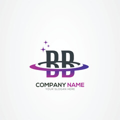 Modern Letter B BB Planet space logo design With Creative Vector Elements