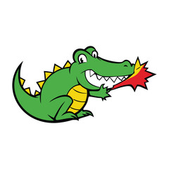 A bold crocodile smashing through the logo, showcasing strength and power with sharp claws and fierce determination, leaving an unforgettable impression.