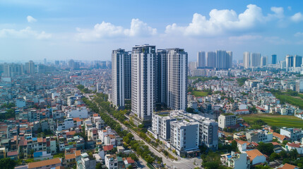 Obraz premium High-rise buildings meet urban housing needs and shape city skylines, while mid-rise and low-rise apartments are favored for better comfort, privacy, and limited supply.