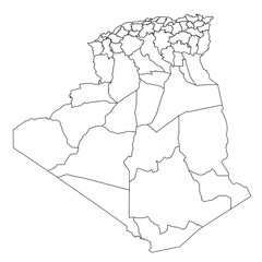 Fototapeta premium Algeria Outline Map - Vector Illustration