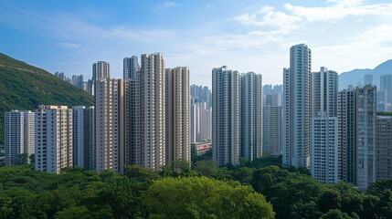 Obraz premium High-rise buildings meet urban housing needs and shape city skylines, while mid-rise and low-rise apartments are favored for better comfort, privacy, and limited supply.