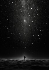 Fototapeta premium Photography of galaxy monochrome astronomy outdoors.