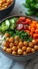 Delicious Roasted Chickpea Veggie Bowl with Rice Healthy Mediterranean Cuisine