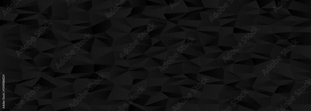 Poster geometric chaos pattern background with black triangles for abstract design and modern art concepts.