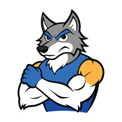 A fierce wolf's arm, muscular and poised, forms the centerpiece of this bold mascot logo. It symbolizes strength, agility, and power, ready to lead with determination.