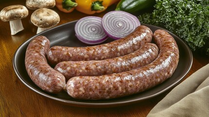 Grilling sausages backyard barbecue food photography summer atmosphere close-up view culinary delight