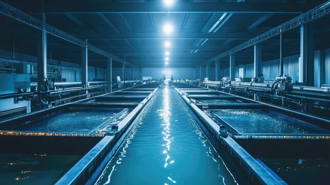 Industrial Water Treatment Facility with Multiple Tanks