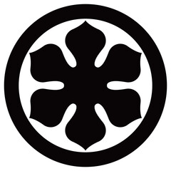 家紋です。丸に変わり梨の花といいます。