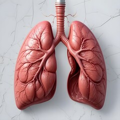 Realistic Medical Illustration of Human Lungs

