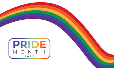 LGBT Pride Month. Pride label, ribbons with rainbow colors. Banner Love is love. LGBT event banner template. Realistic vector