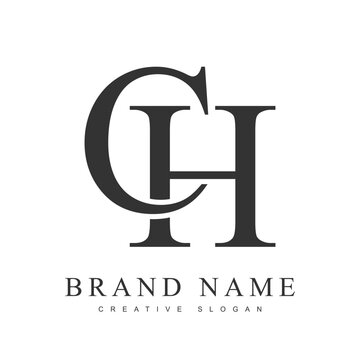 CH trendy logotype template. Initial letter c and h classic font style. Creative logo for company name or identity.