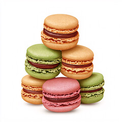 Stack of Colorful and Delicious Macarons Sweet Confections Dessert Photography Still Life Composition
