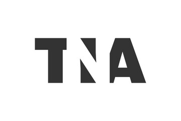 Obraz premium TNA logo design. Initial letter T N A bold font style for tech startups, consulting, corporate branding. Creative company name, headlines typography identity, trendy logotype.