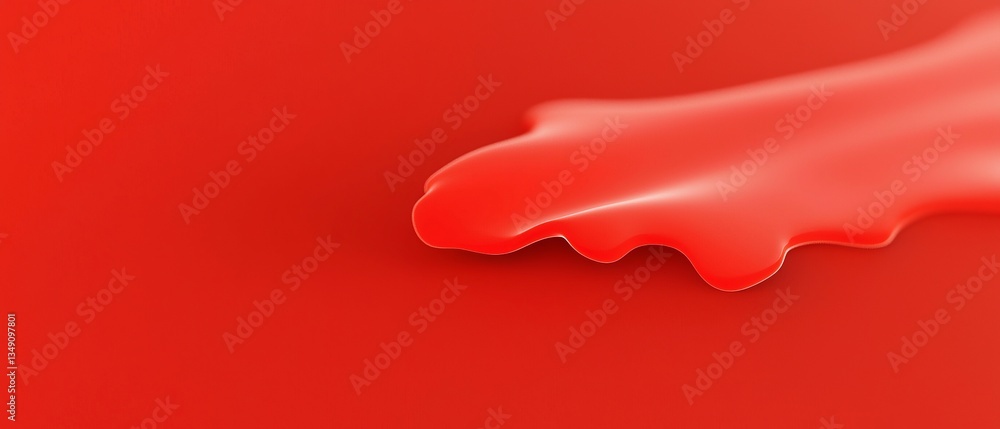 Poster a close-up view of a smooth, glossy red liquid, creating an abstract appearance against a vibrant re