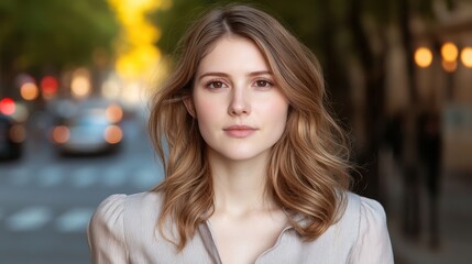 Confident Young Woman in City Setting Portrait