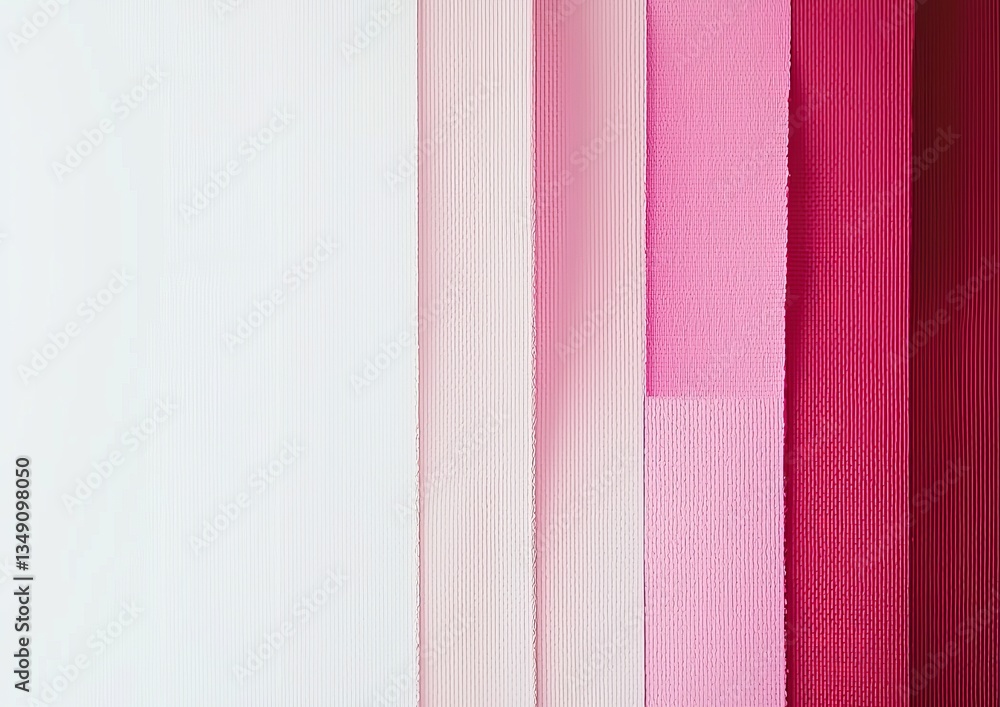 Poster an abstract image featuring vertical stripes of varying shades of white and pink, creating a soft an