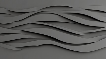 Obraz premium Abstract Gray Waves Background with Flowing Curves and Shadow Effects