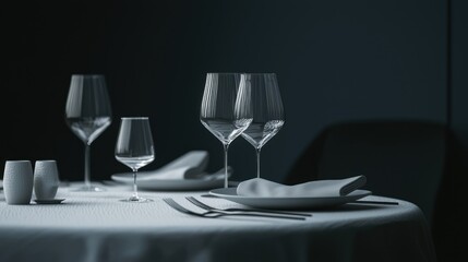 Elegant Table Setting: A Dark Moody Atmosphere