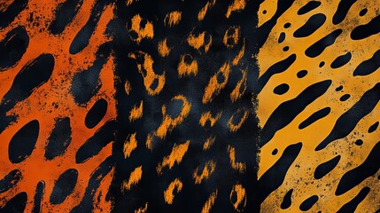 Vibrant Black and Orange Wallpaper Featuring Dynamic Spot Pattern Creating a Bold and Modern Aesthetic
