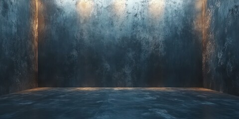 Industrial style empty room with textured walls and soft lighting creating a modern ambiance suitable for various projects