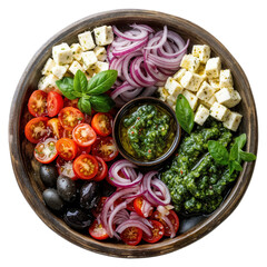 Mediterranean Salad Ingredients on Transparent Background for Food Design