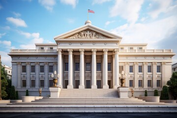 Neo classical courthouse architecture building facade.