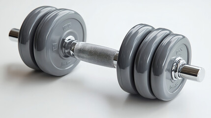 Fototapeta premium A Lightweight Adjustable Dumbbells Displayed On A Clean White Isolated Background