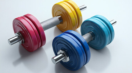 Naklejka premium A Lightweight Adjustable Dumbbells Displayed On A Clean White Isolated Background
