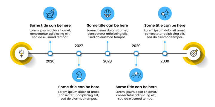 Infographic template. Timeline with 5 steps and icons