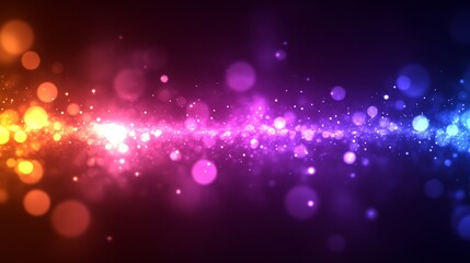 Abstract colorful glowing particles.