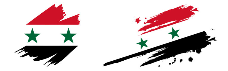 Vector illustration of Syria flag in brush stroke effect on transparent background