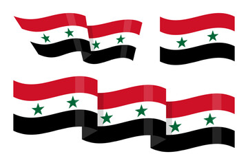 Vector illustration of wavy Syria flag on transparent background