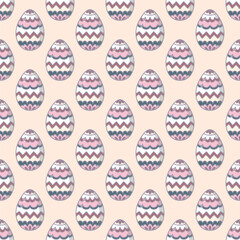 Easter eggs. Seamless vector pattern for fabric design, wrapping paper, wallpapers.  Hand drawn.