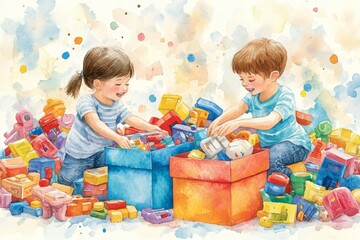 Fototapeta premium The Great Toy Purge, Spring cleaning