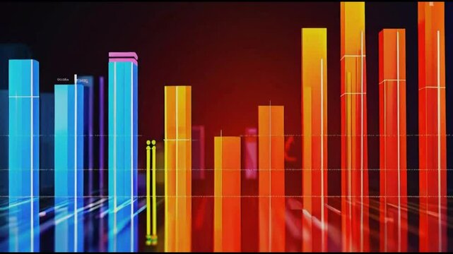 Colorful data columns showing comparative market values
