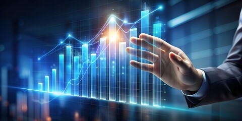 Businessmen showing financial analytics digital technology to drive business growth and optimize economic performance.