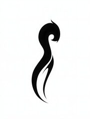 Obraz premium Modern Abstract Art Tribal Silhouette Logo Design with Expressive Curves and Minimalist Aesthetic