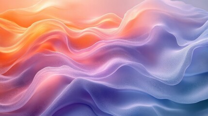 Abstract Waves In Orange Purple And Blue Hues With Soft Lighting