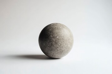 Isolated Gray Stone Ball on White Background for Design Mockups
