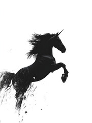 Black Unicorn Fantasy Illustration: Mystical, Magic, and Artistic Vector Art Design