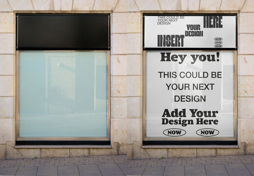 Modern Urban Glass Window Mockup for Logo and Design Templates