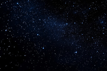 Obraz premium Dark black starry night sky wide view.